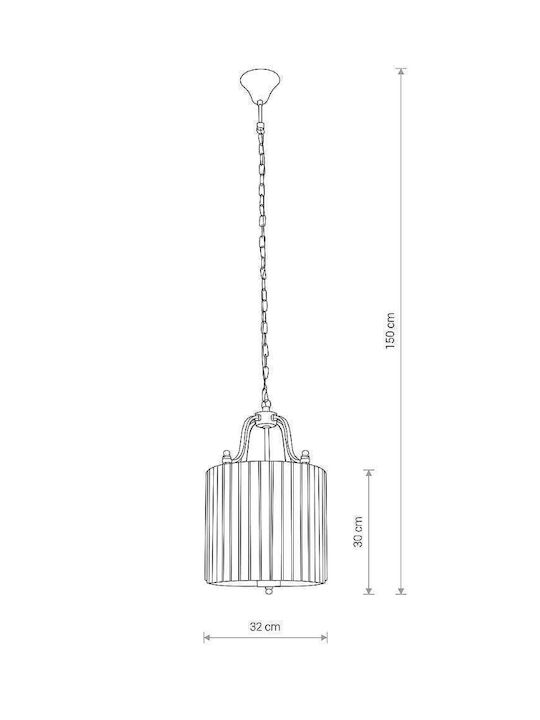 Nowodvorski Boston Kronleuchter 4xE14 Ø32cm mit Kristallen Silber 8152