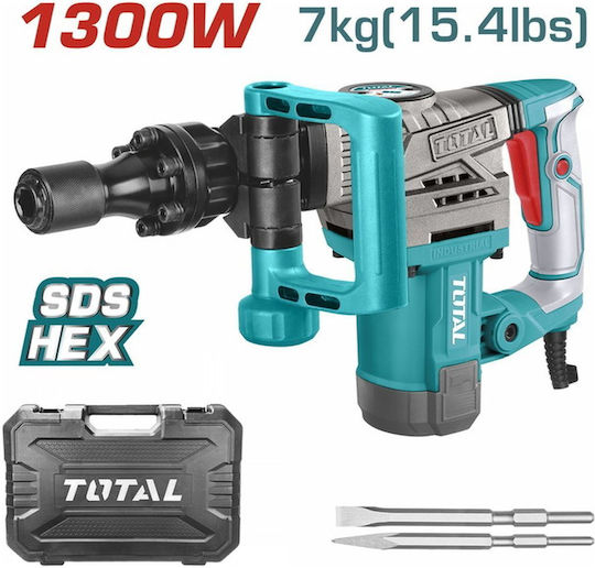 Total Κρουστικό Σκαπτικό Πιστολέτο Ρεύματος 1300W με Υποδοχή HEX TH2130016