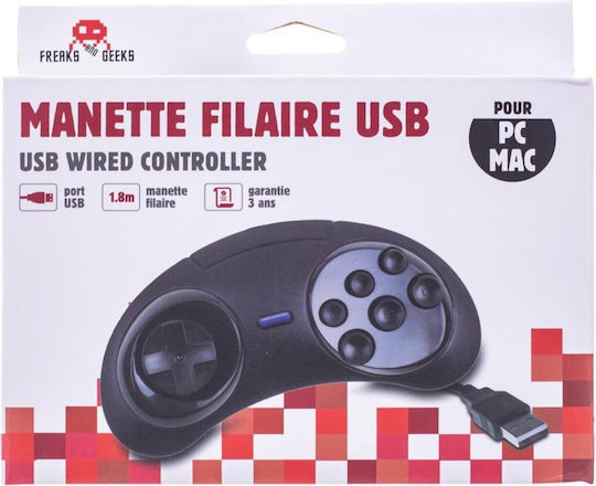 Freaks and Geeks Megadrive Shape Verkabelt Gamepad für PC Schwarz