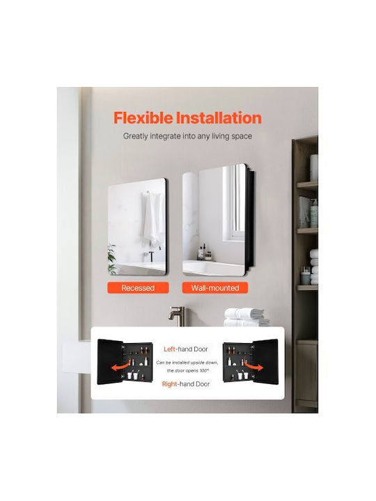 Vevor Badezimmerspiegel aus Edelstahl mit Regal & Schrank 60.96x76.2cm