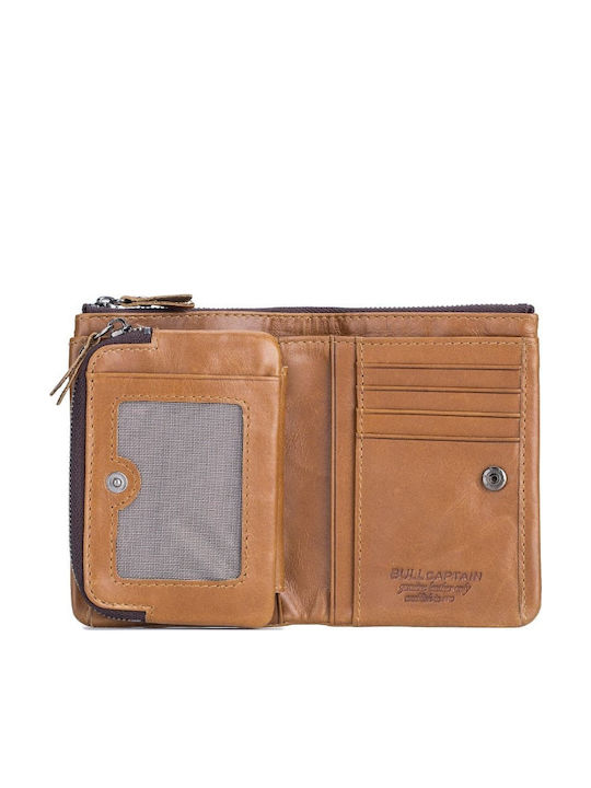 Leather Men's Wallet Classic with RFID Tabac Brown