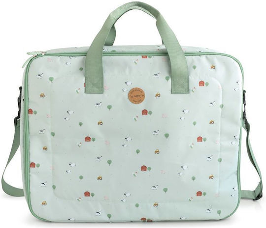 Saro Shoulder/Hand Diaper Bag Green 50x38x18cm.