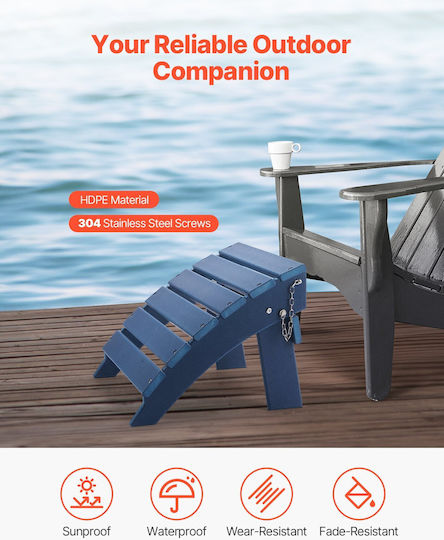 Vevor Adirondack Ottoman 15,7l X 18,9w X 13h Inch Hdpe Πτυσσόμενο Υποπόδιο Μπλε Vevor Adirondack Ottoman 15,7l X 18,9w X 13h Inch Hdpe Πτυσσόμενο Υποπόδιο Μπλε