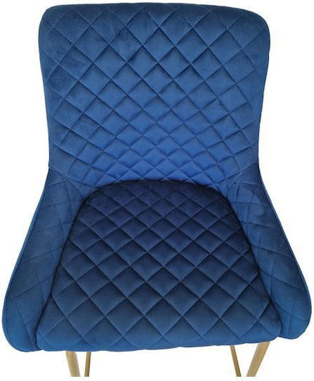 Scaune Bar Tapițat cu Catifea Isadora Albastru 48x42x108buc
