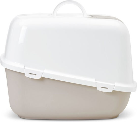 Savic Nestor Jumbo Cat Toilet Closed White L66.5 x W48.5 x H46.5cm