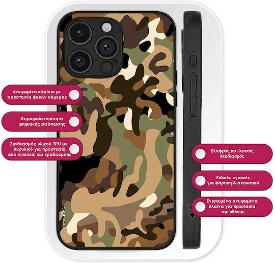 Sonique Camouflage Army Series Case for Motorola Moto E22 4G Brown