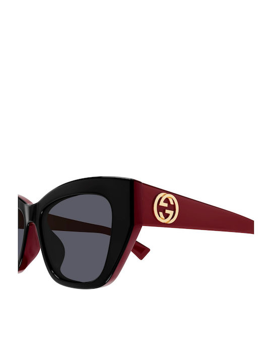 Gucci Damen Sonnenbrille mit Schwarz Kunststoff Gestell und Schwarz Linse GG1844SA 004