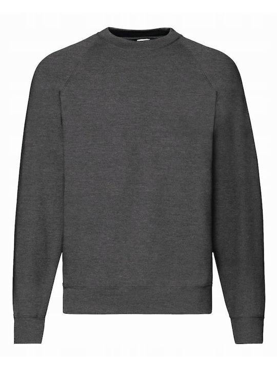 Fruit of the Loom Raglan Ανδρικό Διαφημιστικό Φούτερ Μακρυμάνικο Dark Heather Grey