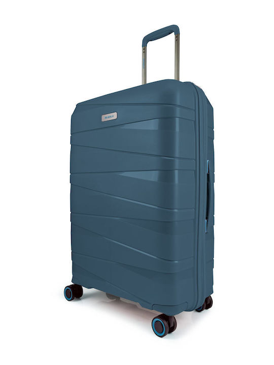 Bg Berlin Μεσαία Βαλίτσα Ταξιδίου Σκληρή Oxford Blue με 4 Ρόδες Ύψους 67.5εκ.