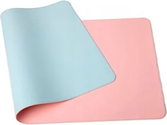 Protone Xxl Mousepad Protecție Birou Realizată din Piele Pu Față-verso Albastru Roz 90x45 Cm
