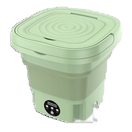 Mașină de spălat portabilă, design pliabil, funcție de centrifugare, verde, EU