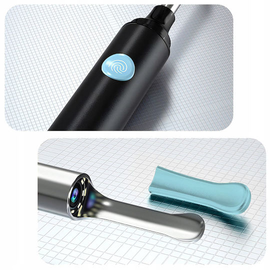 Ear Cleaning Device Otoscope Newevo Full Hd Camera 1080p 7-piece Earwax Removal Tool Kit 6 Led Lights Usb-c Charging Black