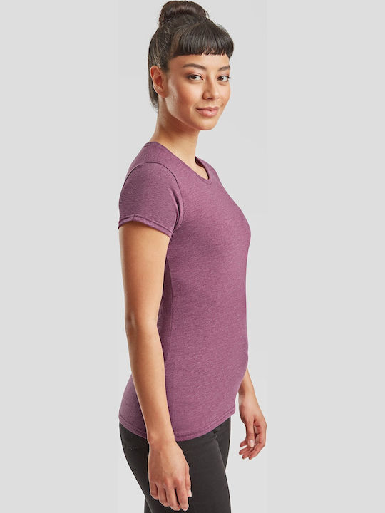 Fruit of the Loom Iconic Werbe-T-Shirt Heather Burgundy