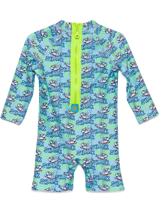 Tortue Kinder Badeanzug Langarm-Einteiler Sky Blue