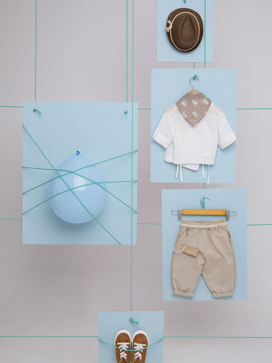 Baptism Suit for Boy Periklis Beige-Honey-Ecru 1750 Bambolino Bmb-1750