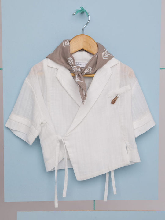 Baptism Suit for Boy Periklis Beige-Honey-Ecru 1750 Bambolino Bmb-1750