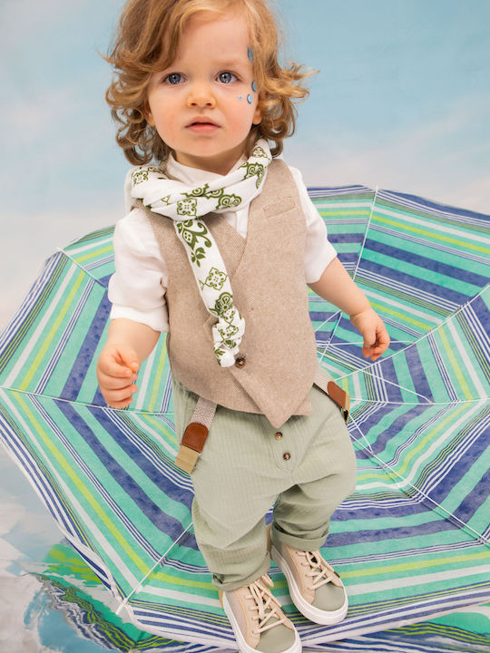 Βαπτιστικό Κοστουμάκι Αγόρι Joshua Μπεζ-μέντα 1776 Bambolino Bmb-1776