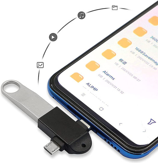 Powertech Convertor USB-C / micro USB Masculin în USB-C / micro USB Feminin 1 Bucată CAB-UC090