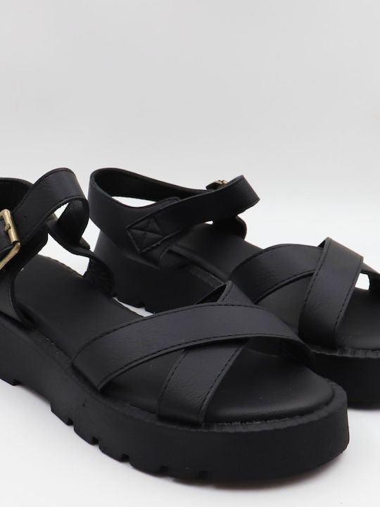Γυναικεία Σανδάλια Flatforms Μαύρα