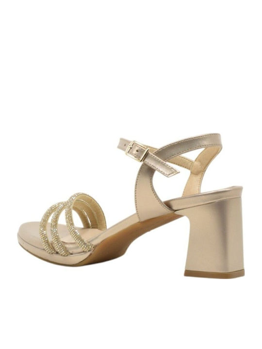 Leather Anatomic Sandals with Strass Sand
