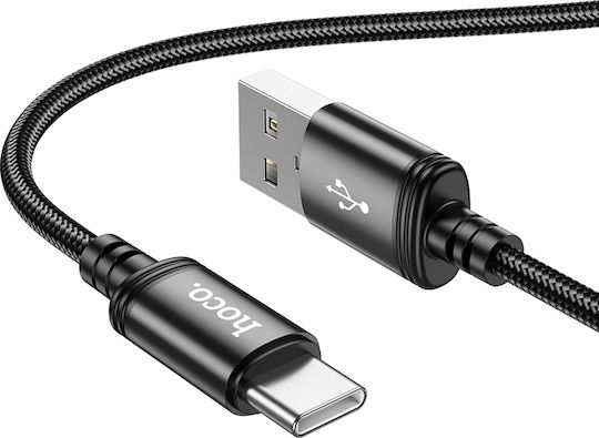 Hoco X89 Редовна USB 2.0 Кабел USB-C мъжки - USB-A мъжки 60W Черен 2м