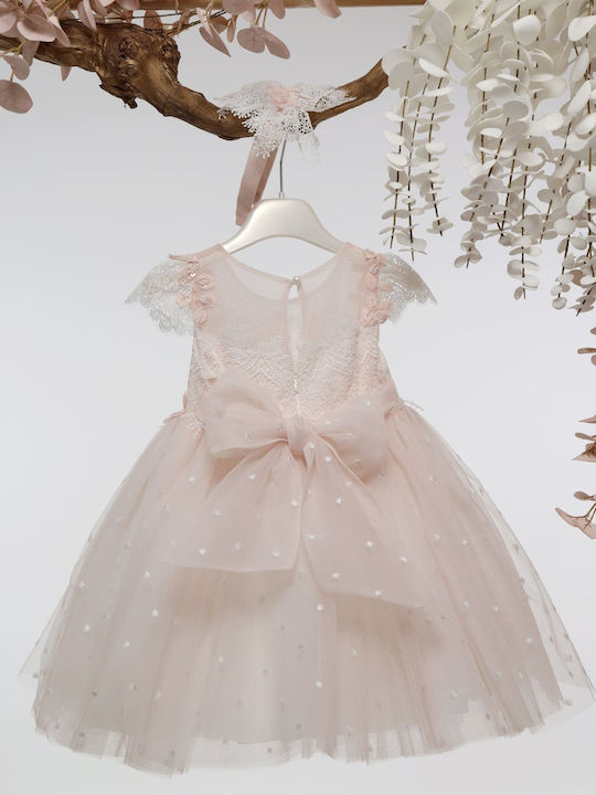 Mi Chiamo Pink Baptism Dress made of Lace