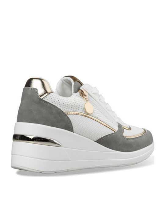 Damen Flatforms Sneakers Gray