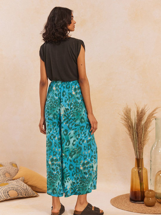 Femei Din material textil Pantaloni cu elastic Leopard Aqua