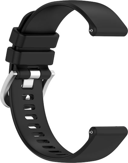 Каишка за часовник Huawei Watch GT4 46mm 22mm Liquid Glossy Silver Buckle Silicone, черна