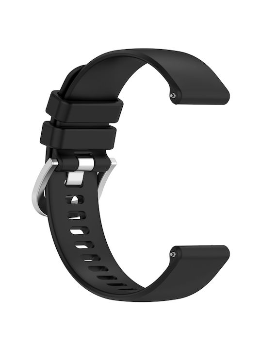 Curea din silicon neagră cu cataramă argintie lucioasă lichidă de 22mm pentru Huawei Watch 4 Pro