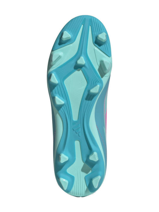 F50 Club Messi Kids Molded Soccer Shoes Flash Aqua / Lucid Pink / Lucid Cyan