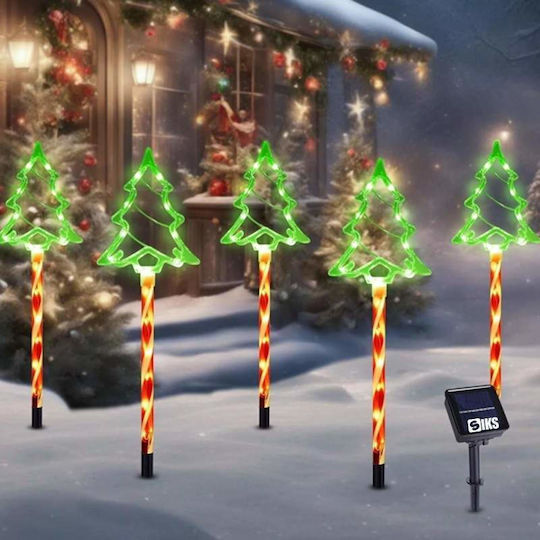 Beleuchtet Weihnachtsdekoration Baum 44cm Weiß 5Stück
