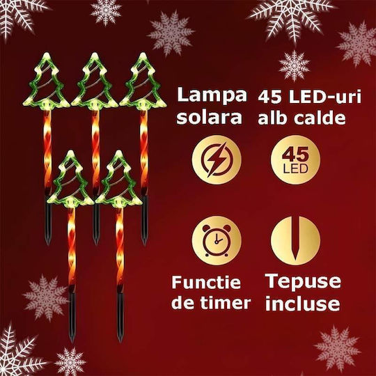 Beleuchtet Weihnachtsdekoration Baum 44cm Weiß 5Stück
