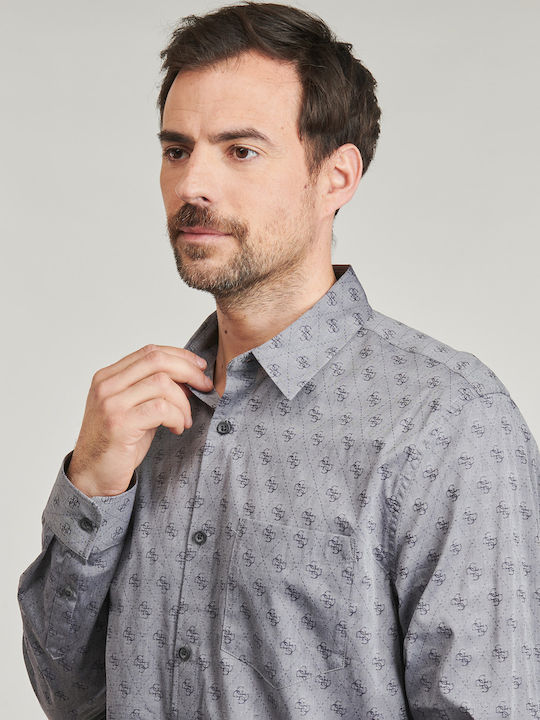 Πουκάμισο Μακριά Μανίκια Guess 4g Jacquard Shirt