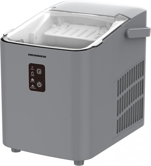 Heinner Him-100sl Self-Cleaning Ice Maker Daily Production 12kg Removable Container Silver