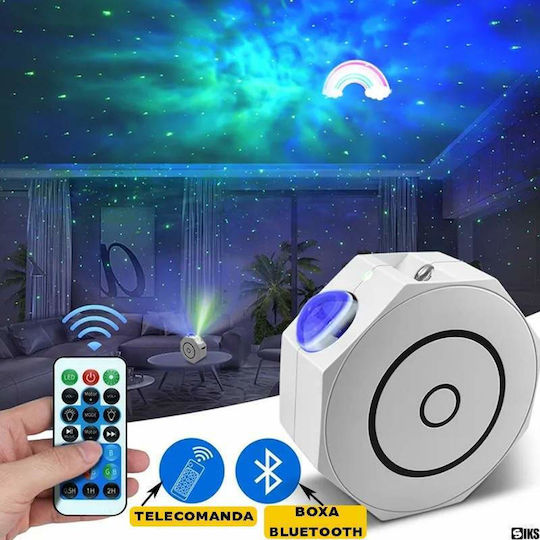 Lumini LED Lampă de proiecție pentru copii Atingere cu Proiecție de Stele Alb 15x14x6εκ.