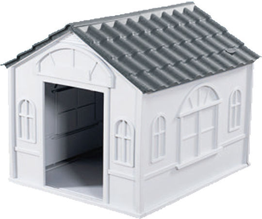 Hundehaus Groß Kunststoff Außenbereich Gray 123x110x114cm