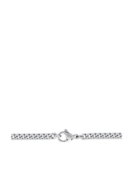 Kiriakos Gofas Chain Neck made of Steel Thin Thickness 3mm and Length 55cm