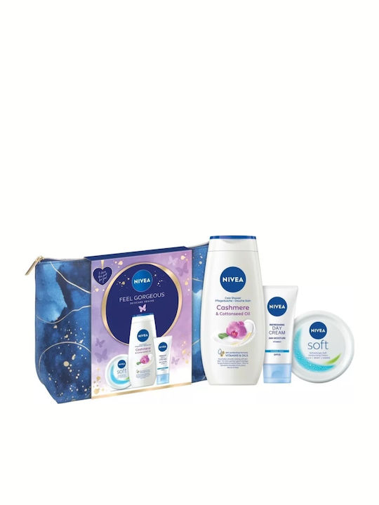 Nivea Feel Gorgeous Hautpflegeset für Feuchtigkeitsspendend & Reinigung Körperreinigung 4Stück
