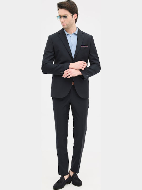 Men's Winter Suit Slim Fit Dark Blue