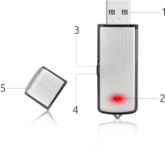 Dispozitiv de Supraveghere Argintiu Cu Capacitate de 16GB
