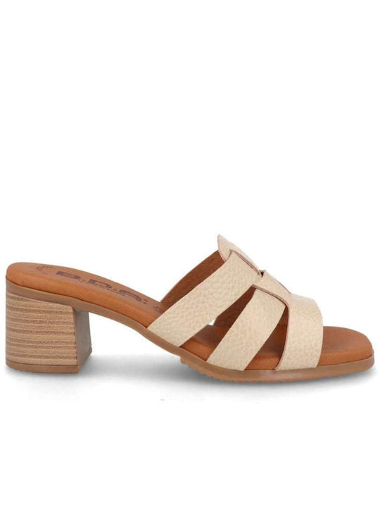 Leder Sandalen Beige