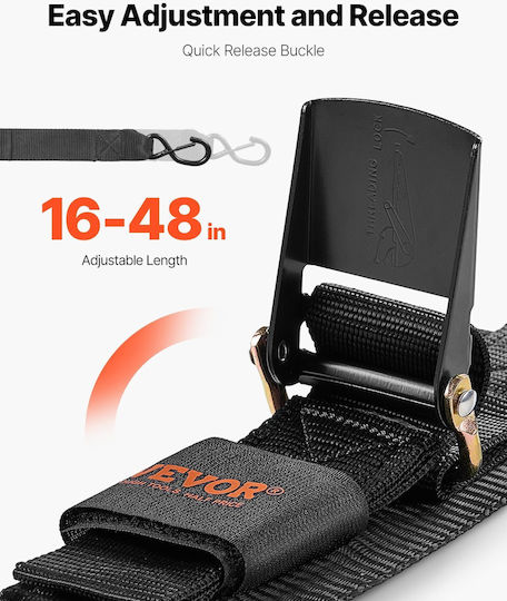 Vevor Ratschenriemen Einziehbare Zurrgurte 2 x 4 Fuß Boot 2er-Pack