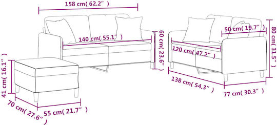Set de Sufragerie 3 Scaune & 2 Scaune & Taburet