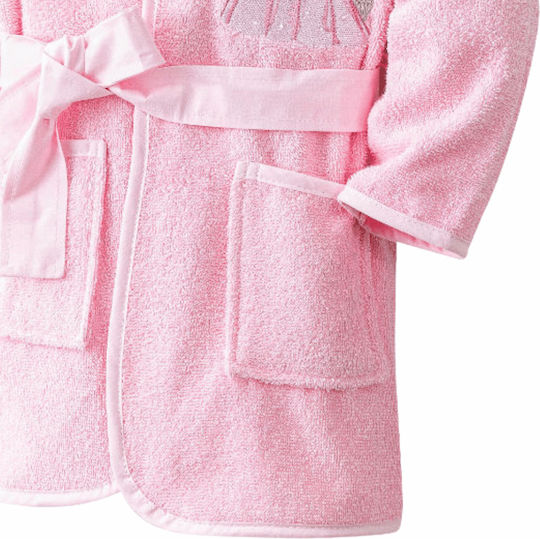 Borea Borea Baby Bademantel mit Kapuzen Little Queen Rosa