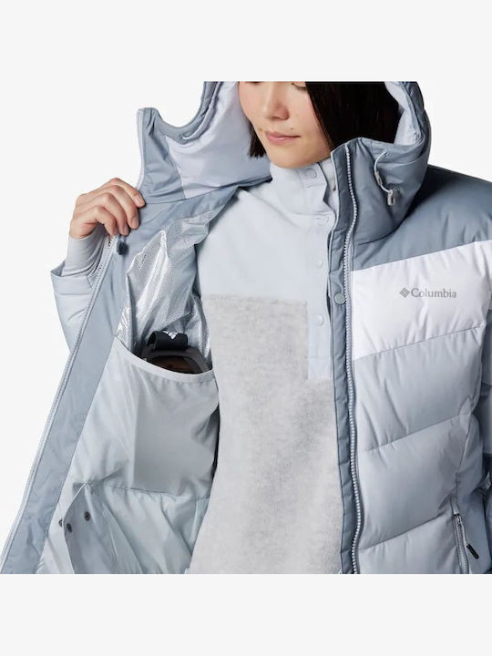 Abbott Peak™ Ii Women's Long Puffer Jacket Waterproof and Windproof for Winter with Hood White/light Blue