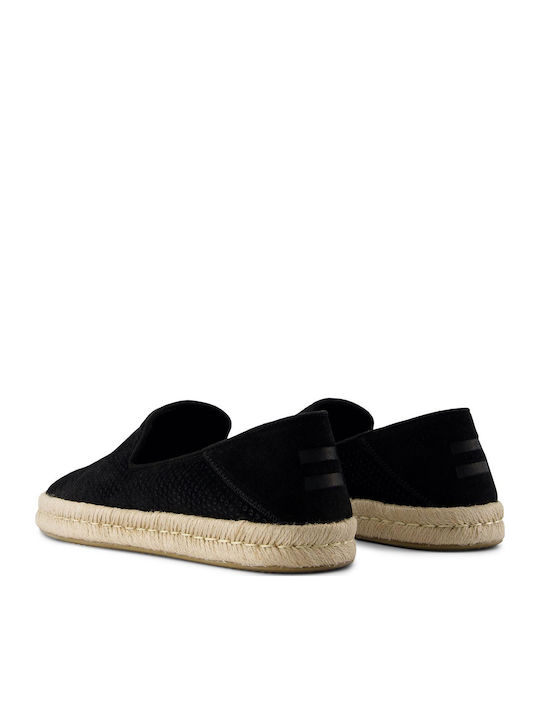 Santiago Suede Men's Espadrilles in Black Color