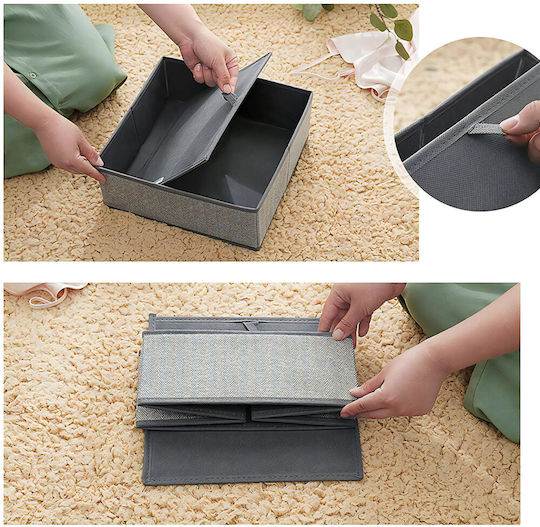 Fabric Storage Case for Underwear / Socks / Clothes in Gray Color 6pcs