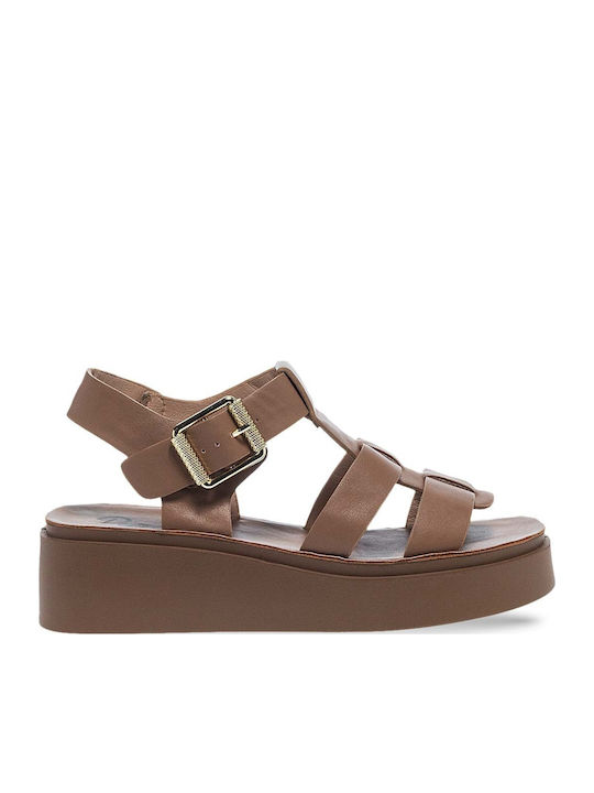Women's Flat Sandals Gladiator in Brown Color