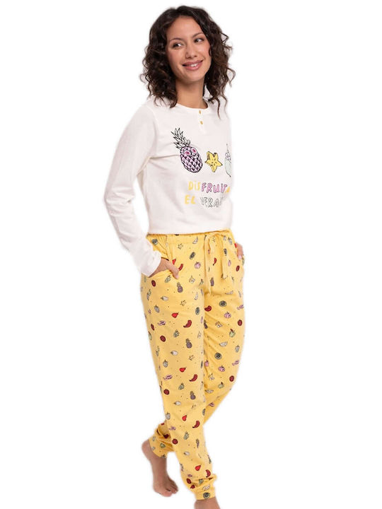 Muydemi Sommer Damen Pyjama-Set Gelb Muydemi Sommer Damen Pyjama-Set Gelb